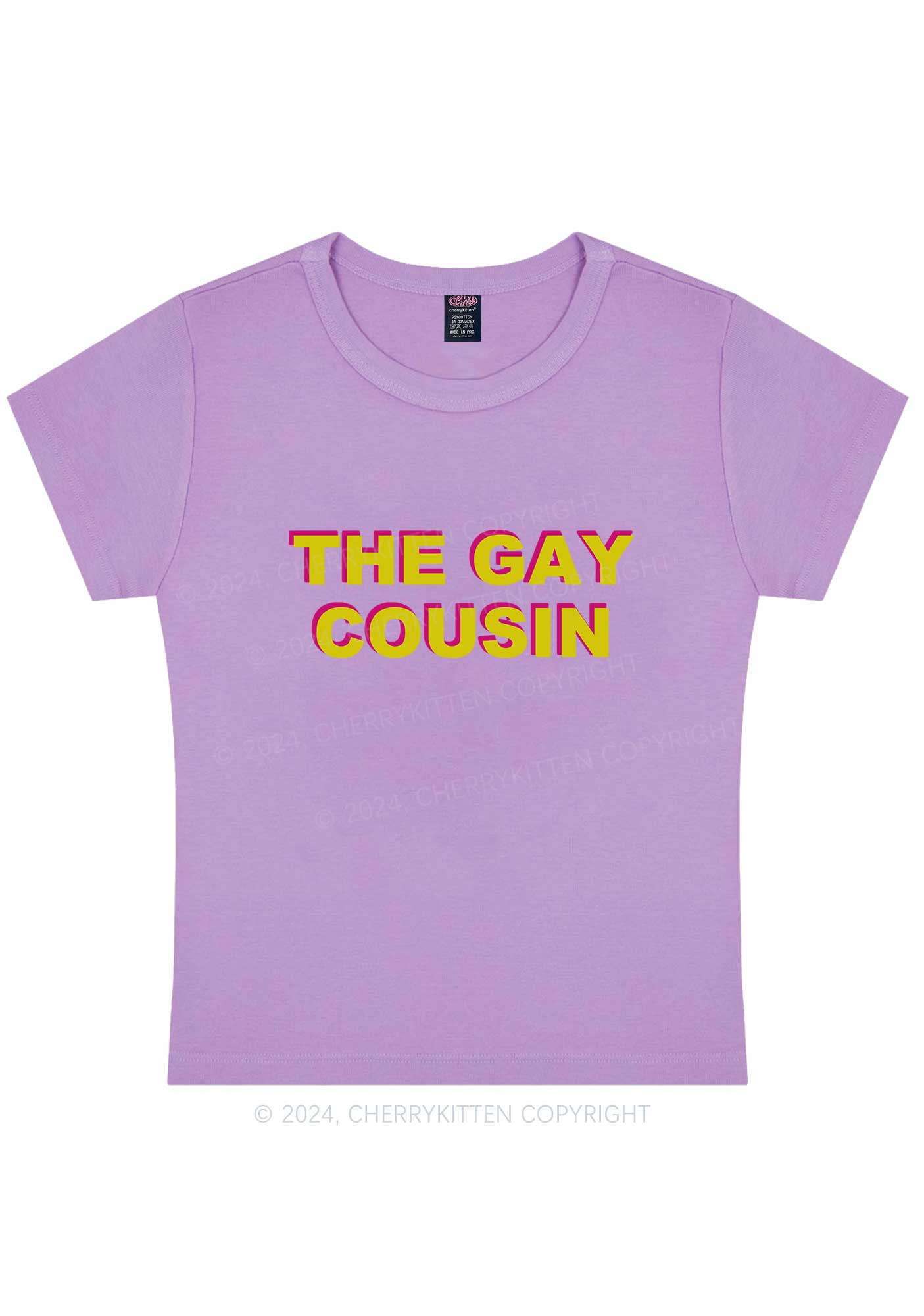 Curvy The Gay Cousin Y2K Baby Tee Cherrykitten