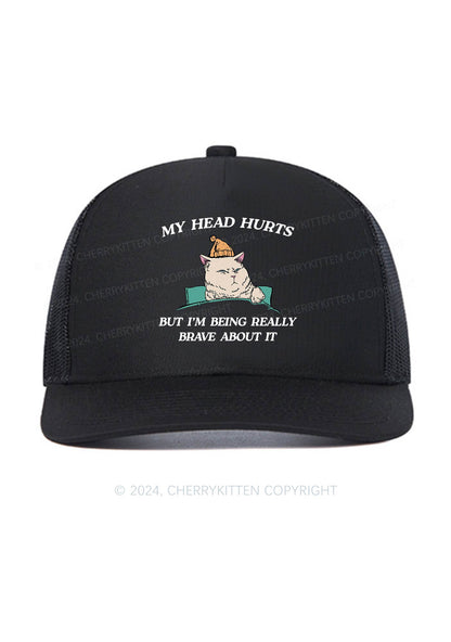 Head Hurts Y2K Trucker Mesh Hat Cherrykitten