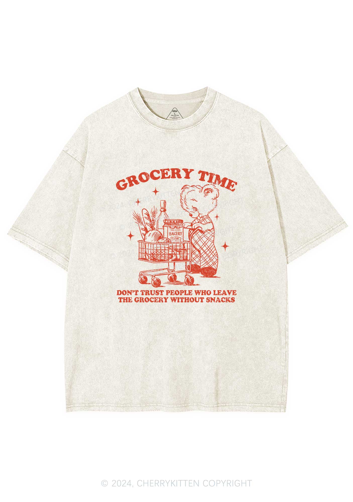 Grocery Time Y2K Washed Tee Cherrykitten