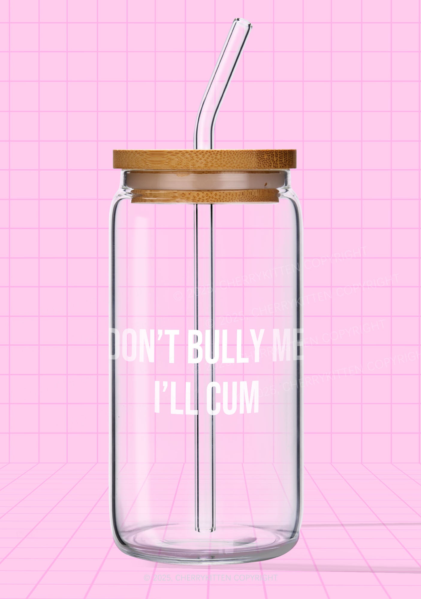 Dont Bully Me Y2K Printed Glass Cup Cherrykitten