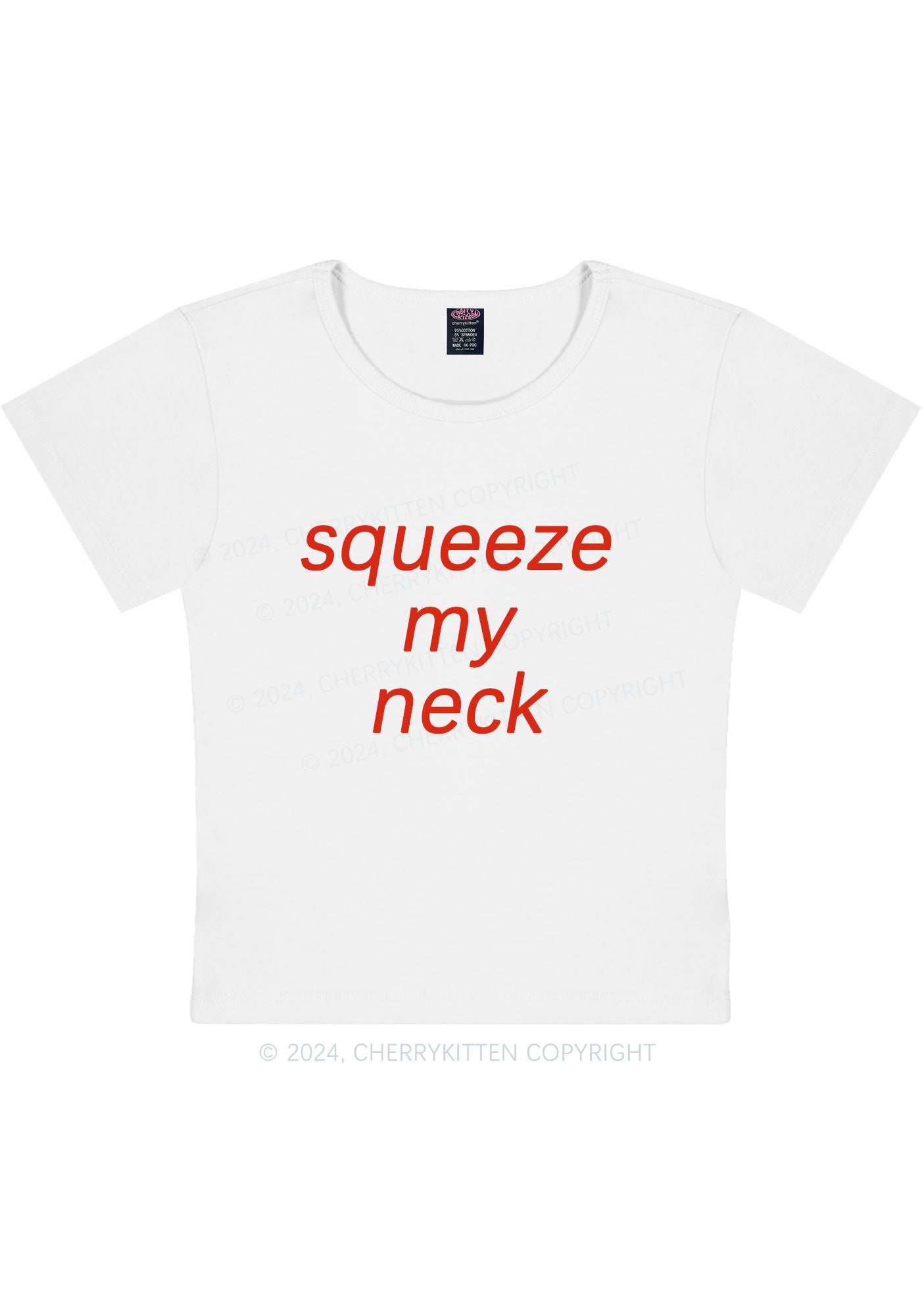 Squeeze My Neck Y2K Baby Tee Cherrykitten