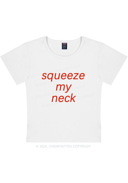 Squeeze My Neck Y2K Baby Tee Cherrykitten