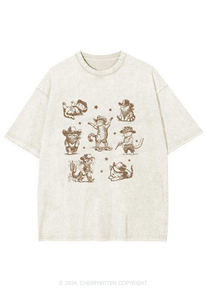 Cowboy Cats Y2K Washed Tee Cherrykitten