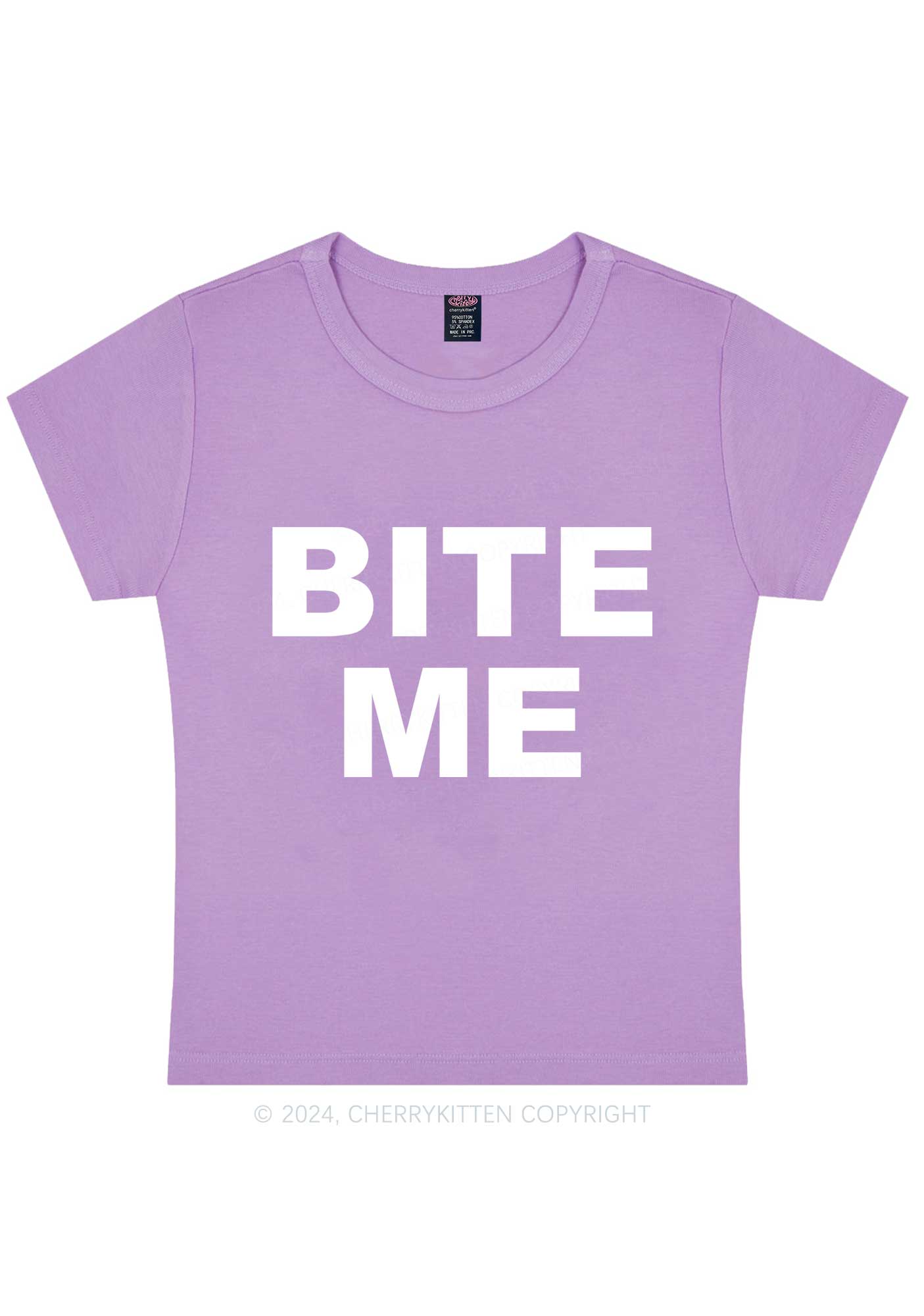 Bite Me Y2K Baby Tee Cherrykitten