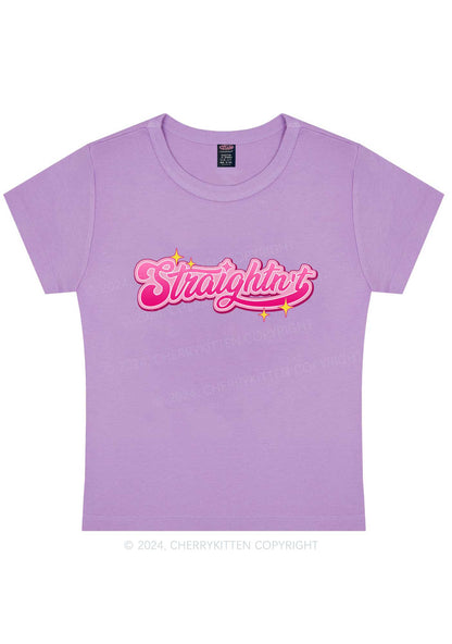 Straightn't Y2K Baby Tee Cherrykitten