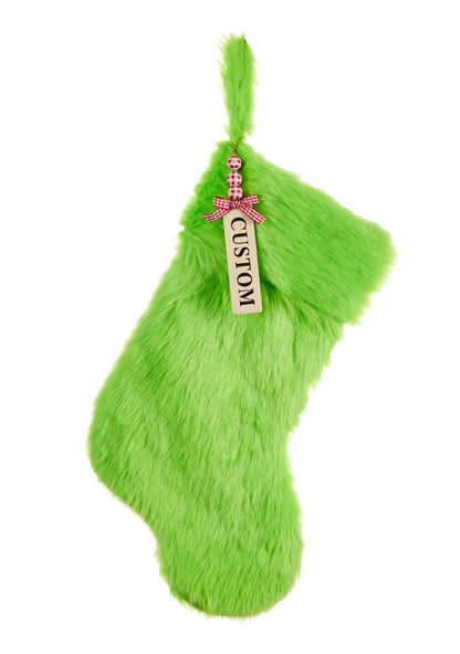 Custom Name Faux Fur Y2K Christmas Stockings Cherrykitten