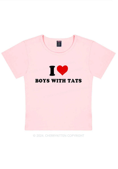 I Love Boys With Tats Y2K Baby Tee