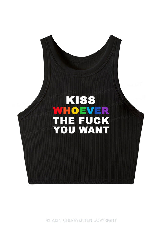 Kiss Whoever You Want Y2K Crop Tank Top Cherrykitten