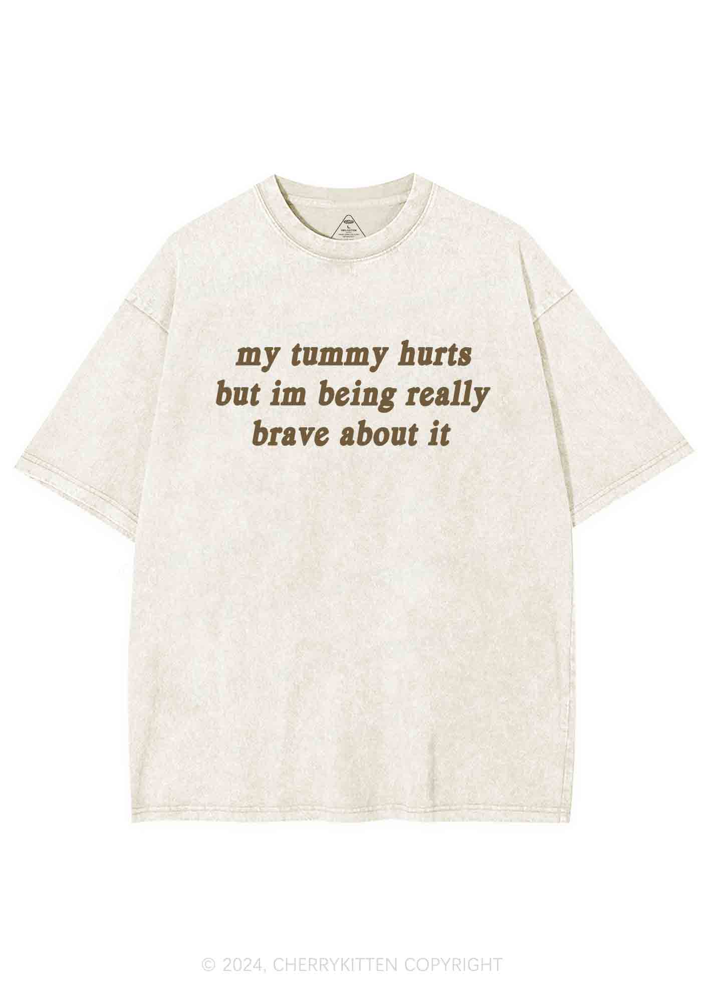 Im Being Really Brave About It Y2K Washed Tee Cherrykitten