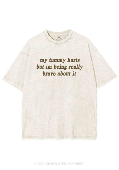 Im Being Really Brave About It Y2K Washed Tee Cherrykitten