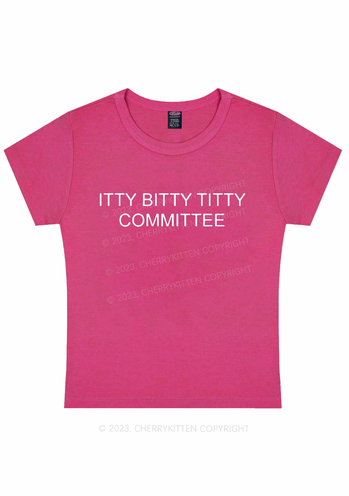 Curvy Itty Bitty Txtty Committee Y2K Baby Tee Cherrykitten