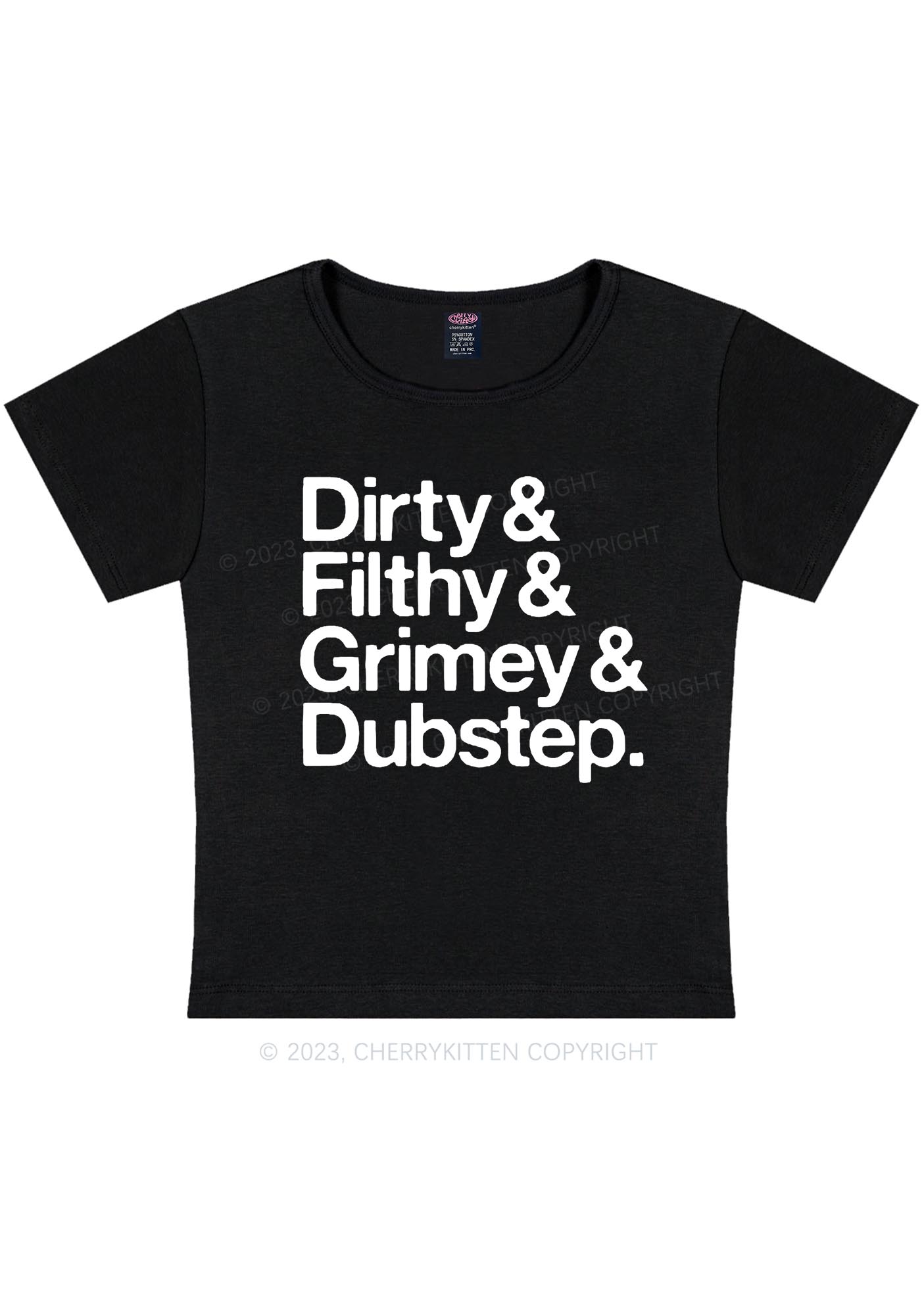 Curvy Dirty Dubstep Y2K Baby Tee Cherrykitten