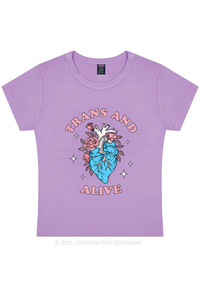 Trans And Alive Y2K Baby Tee Cherrykitten