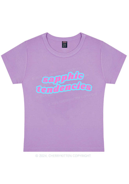 Curvy Sapphic Tendencies Y2K Baby Tee Cherrykitten