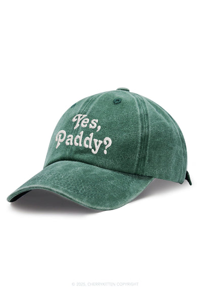 Embroidered Yes Paddy St Patricks Y2K Washed Baseball Cap Cherrykitten