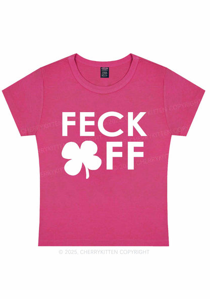 Feck Off St Patricks Y2K Baby Tee Cherrykitten