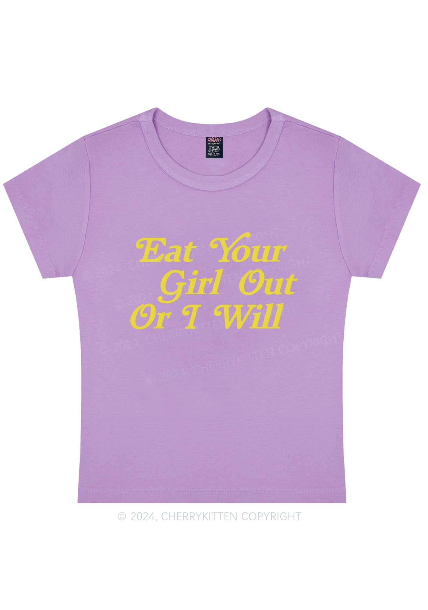 Cherrykitten Eat Your Girl Out Y2K Baby Tee Cherrykitten for Sale