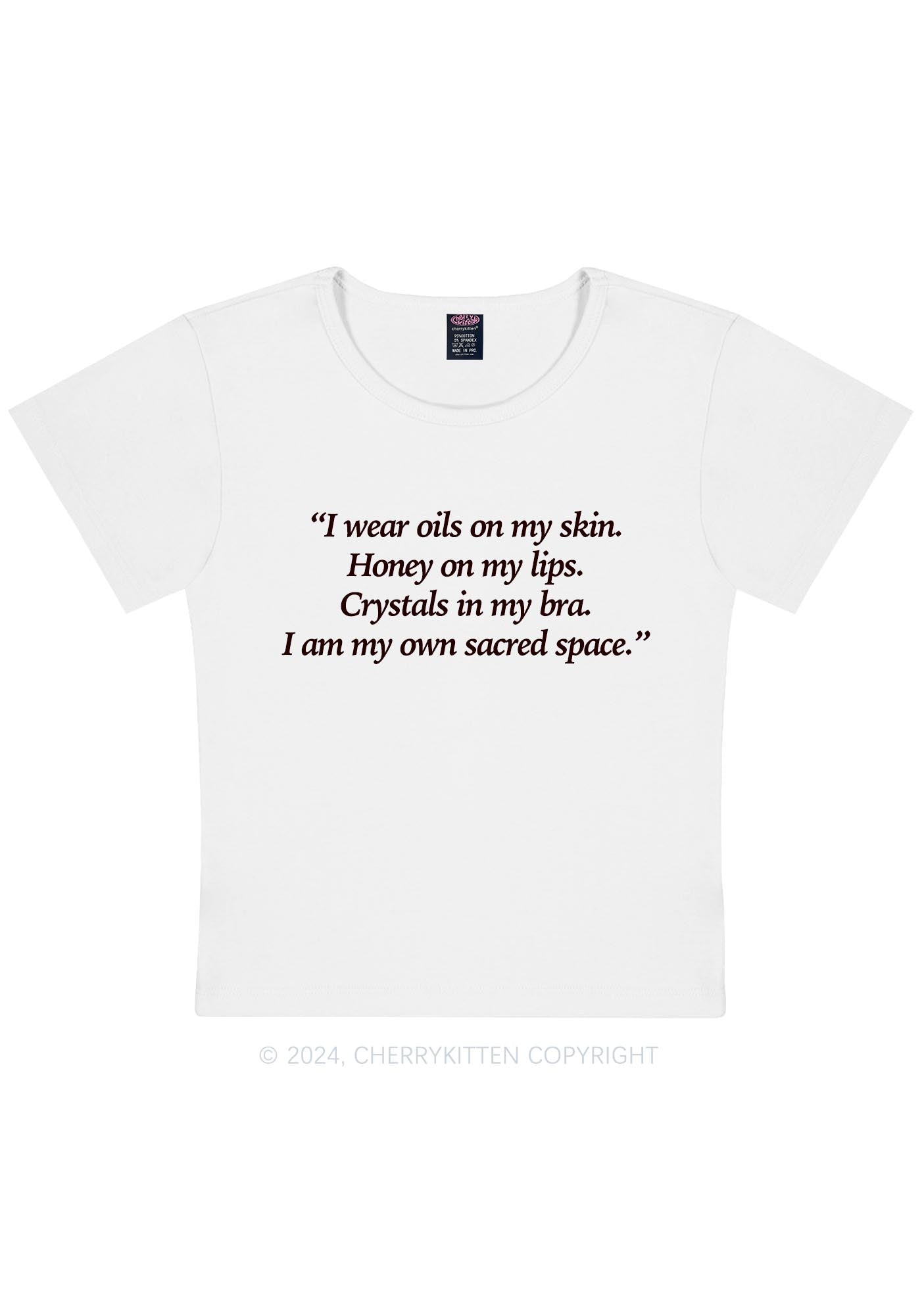 Curvy My Sacred Space Y2K Baby Tee Cherrykitten