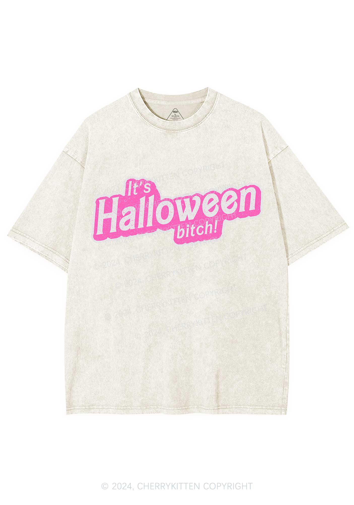 Its Halloween Bxxch Y2K Washed Tee Cherrykitten