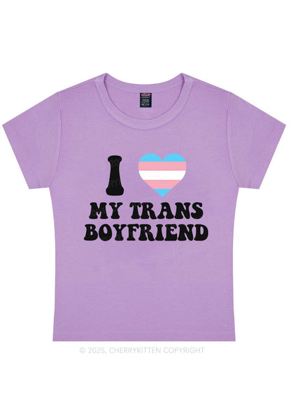 I Love My Trans BF Y2K Baby Tee Cherrykitten