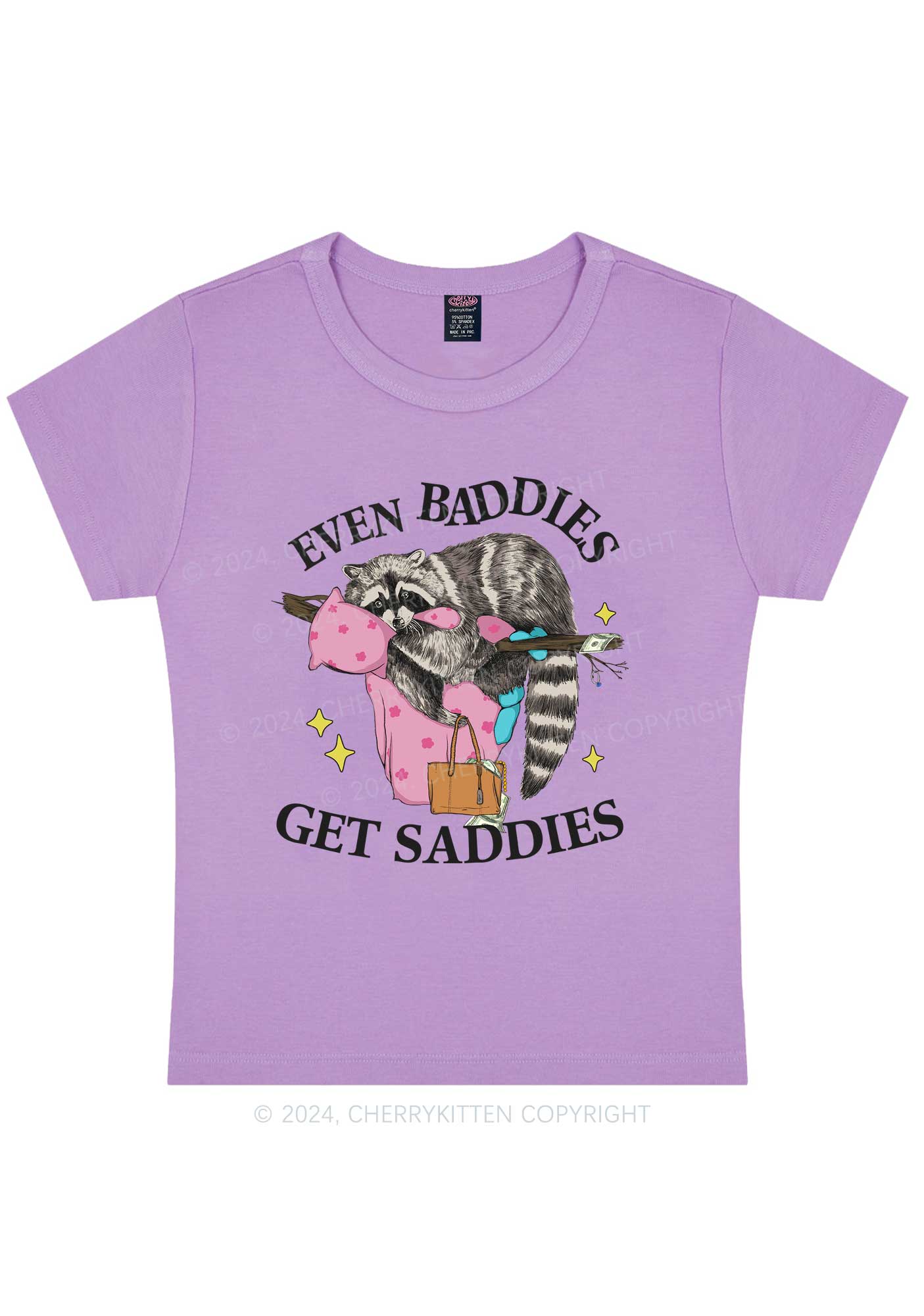 Baddies Get Saddies Y2K Baby Tee Cherrykitten