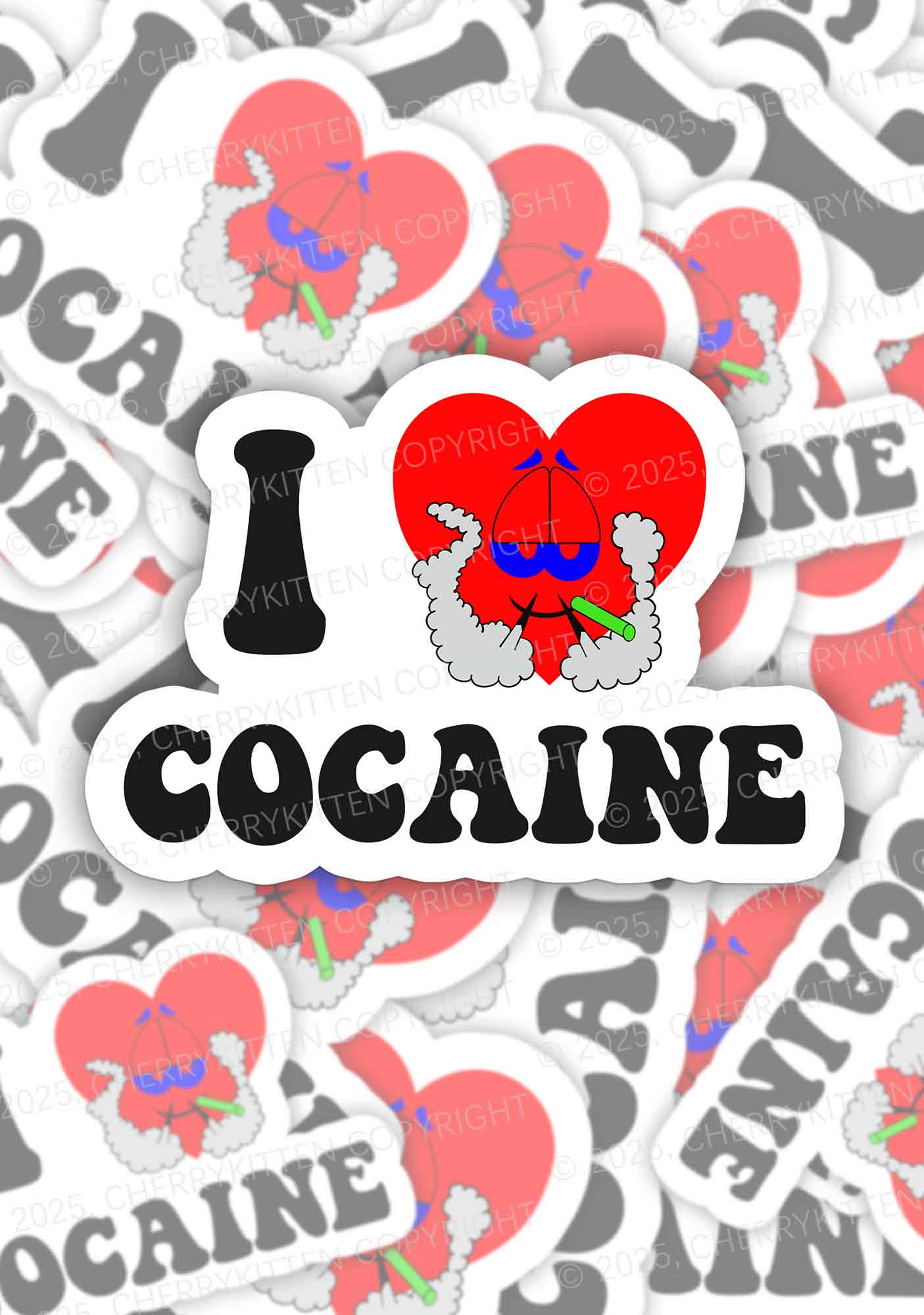 I Love Cola 1Pc Y2K Sticker Cherrykitten