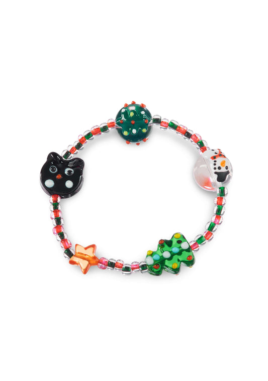 Christmas Tree Black Cat Y2K Bracelet Cherrykitten