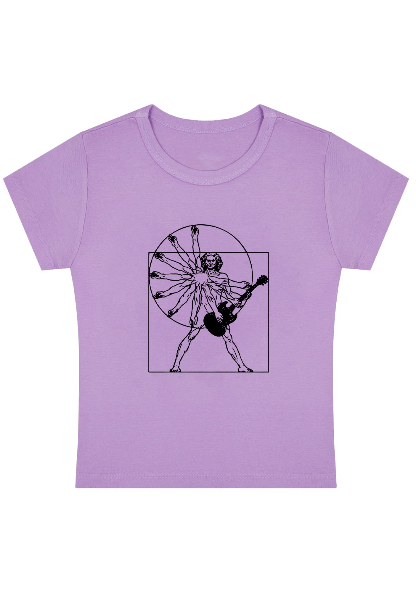 Curvy Vitruvian Man Guitar Baby Tee