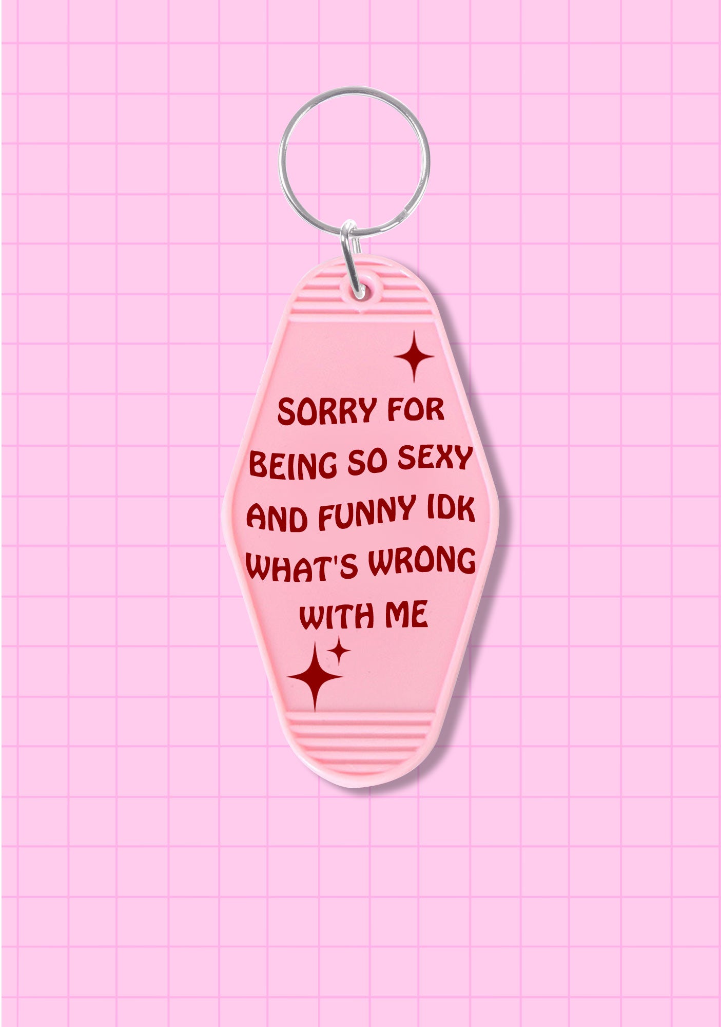 Sorry For Being So Funny 1Pc Y2K Rhombus Keychain Cherrykitten