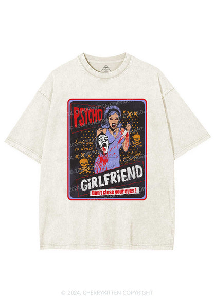 Halloween Psycho Girlfriend Y2K Washed Tee Cherrykitten