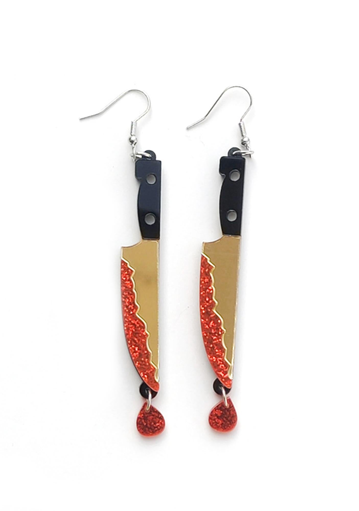 Halloween Bloody Dagger Y2K Earrings Cherrykitten