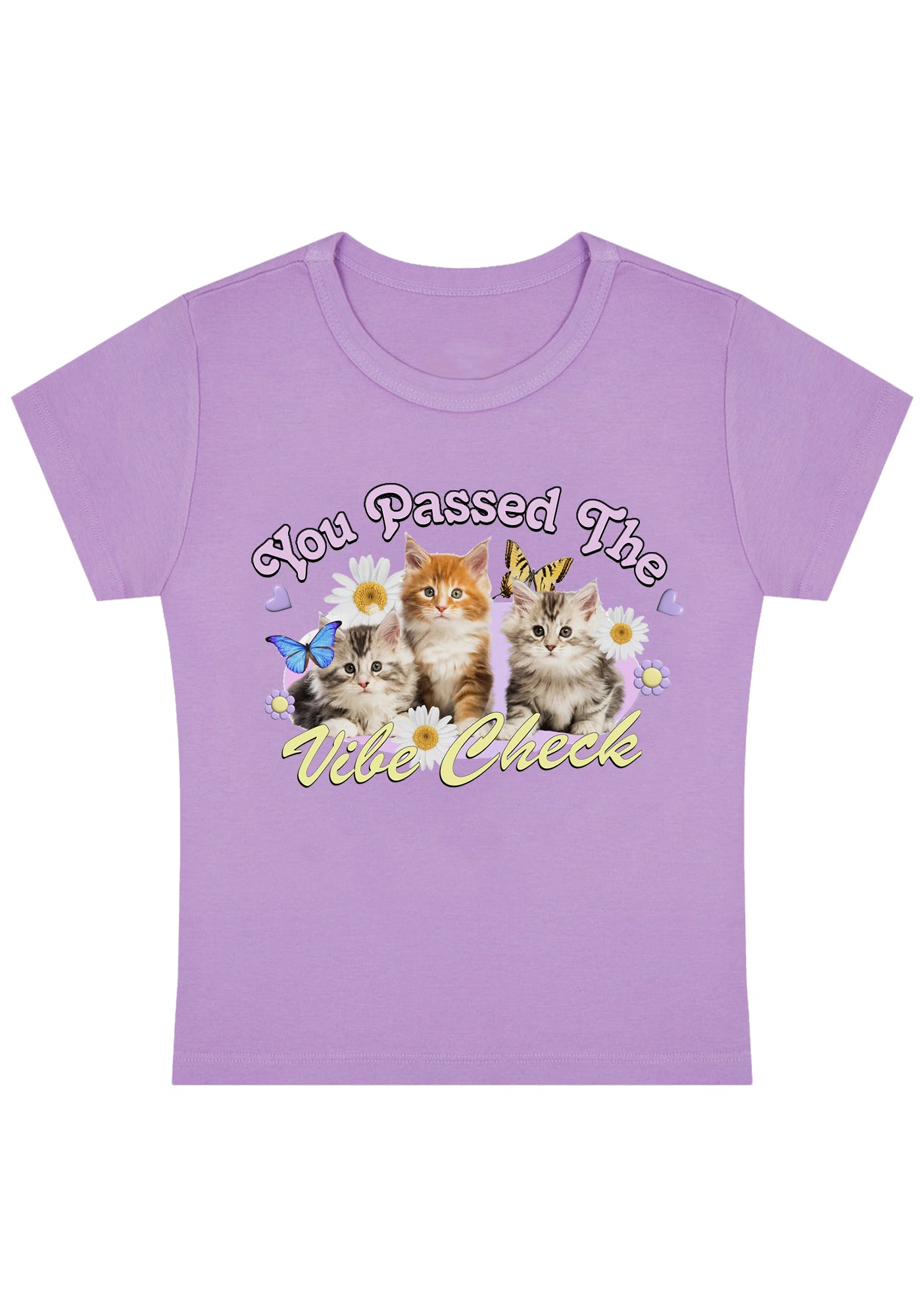 You Passed The Vibe Check Kitty Y2K Baby Tee