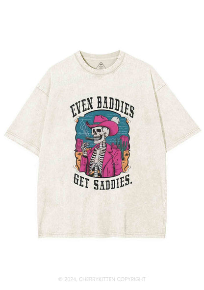 Halloween Baddies Skeleton Y2K Washed Tee Cherrykitten