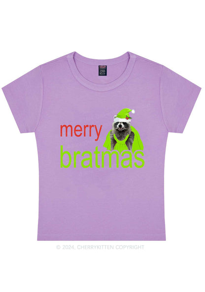 Christmas Merry Bratmas Y2K Baby Tee Cherrykitten