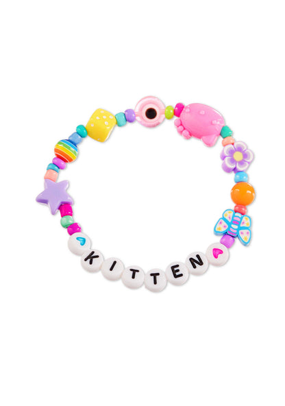 Pink Cat Custom Name Y2K Bracelet Cherrykitten