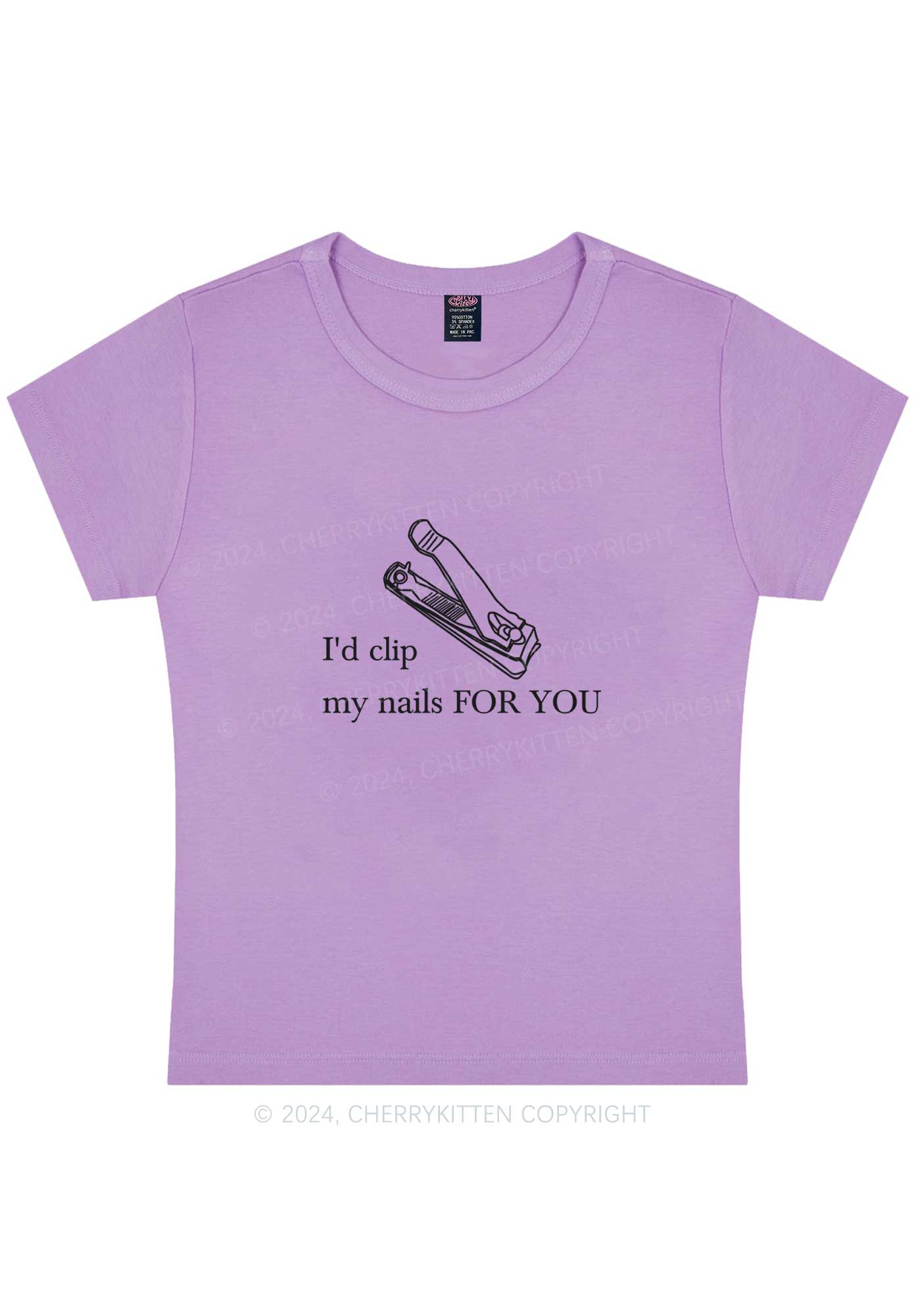 Clip Nails For You Y2K Baby Tee Cherrykitten