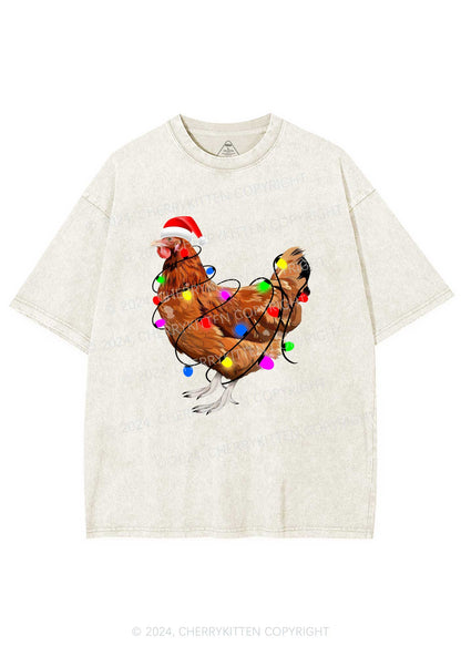 Christmas Hen Y2K Washed Tee Cherrykitten