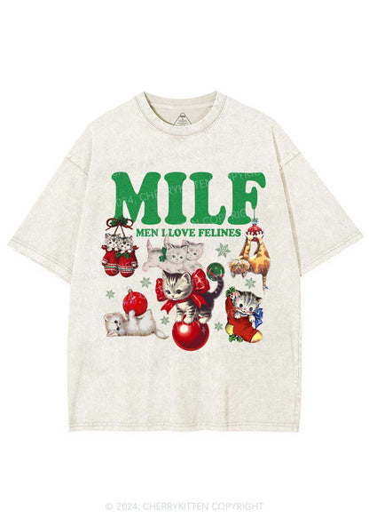 Christmas Cat Mxxf Y2K Washed Tee Cherrykitten