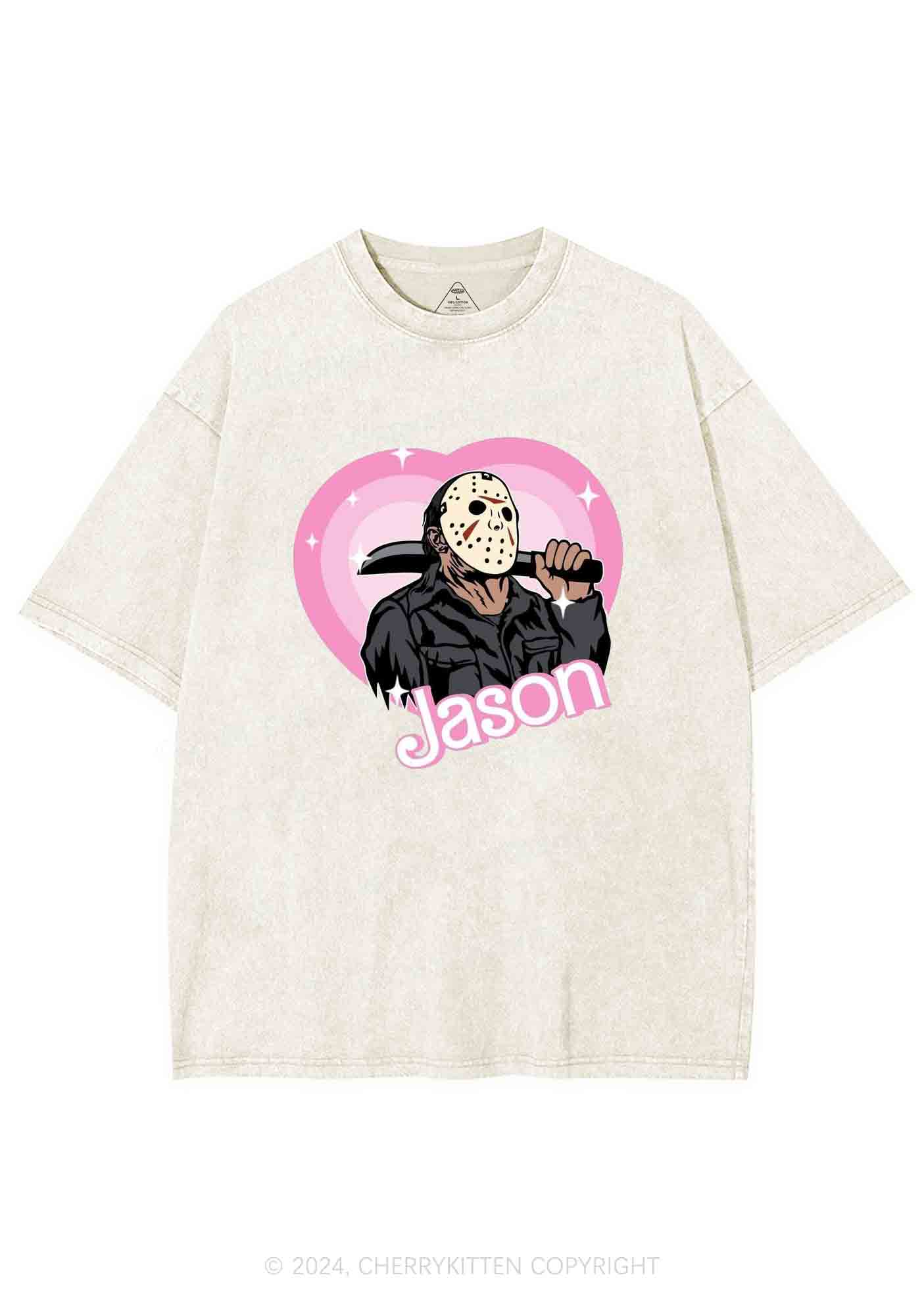 Halloween Mask Killer Y2K Washed Tee Cherrykitten