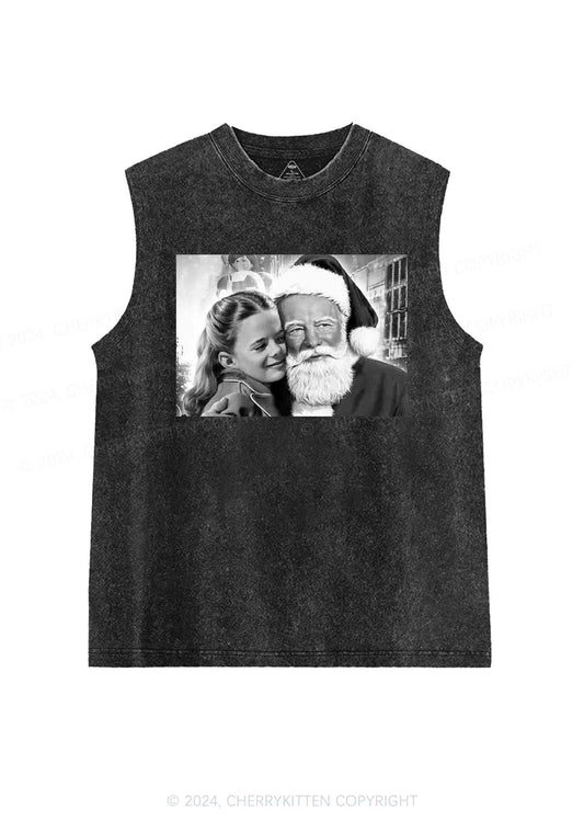 Christmas Santa Girl Y2K Washed Tank Cherrykitten