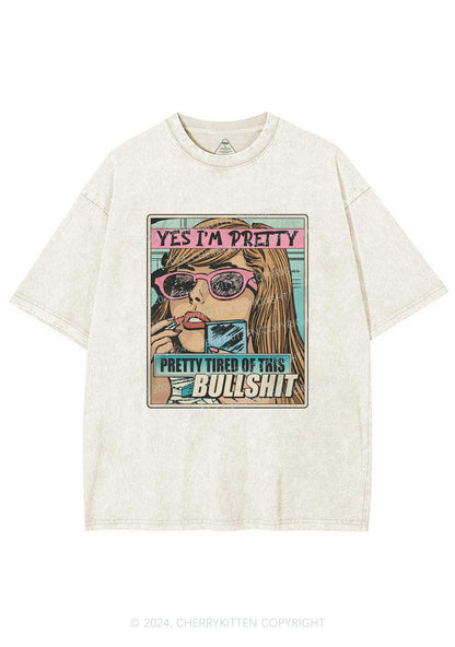 Pretty Tired Of This BS Y2K Washed Tee Cherrykitten