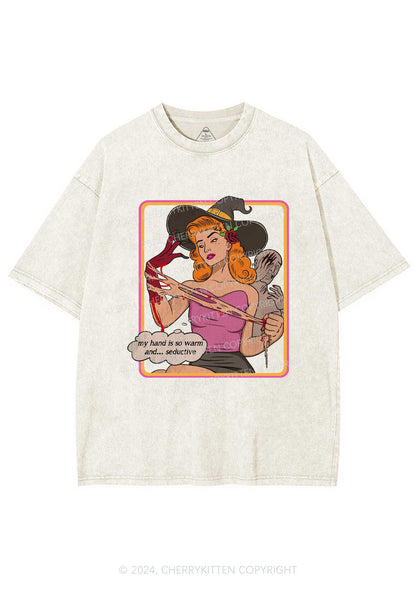 Halloween Seductive Hand Y2K Washed Tee Cherrykitten