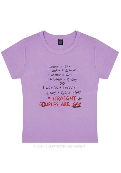 Curvy Straight Couples Are Gay Y2K Baby Tee Cherrykitten