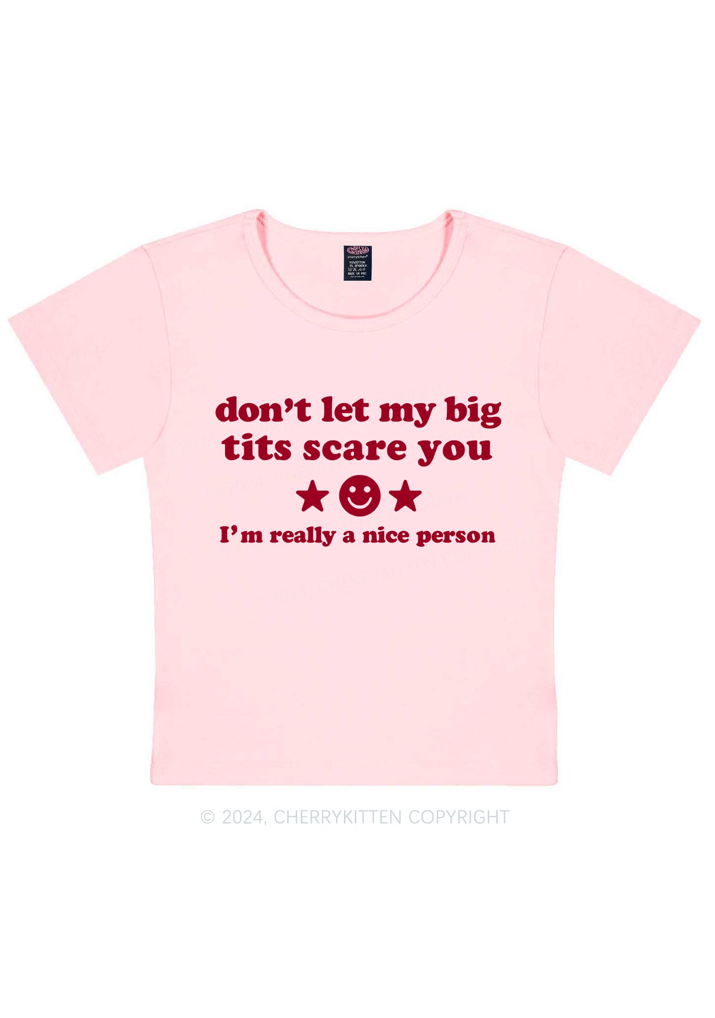 Don't Let My Big Txts Scare You Y2K Baby Tee Cherrykitten