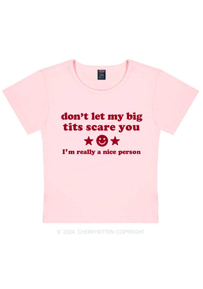 Don't Let My Big Txts Scare You Y2K Baby Tee Cherrykitten