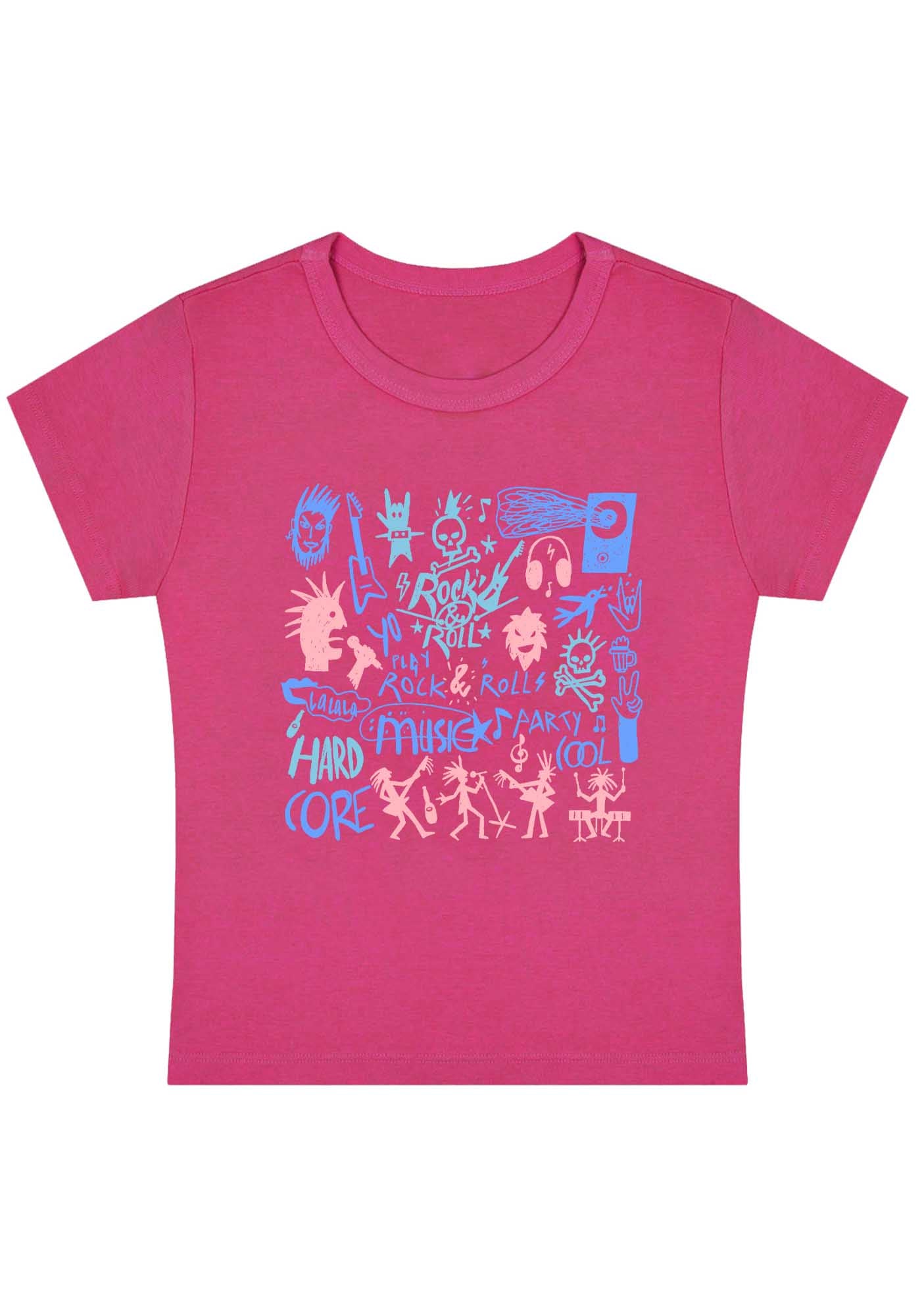 Curvy Rock&Roll Music Party Baby Tee