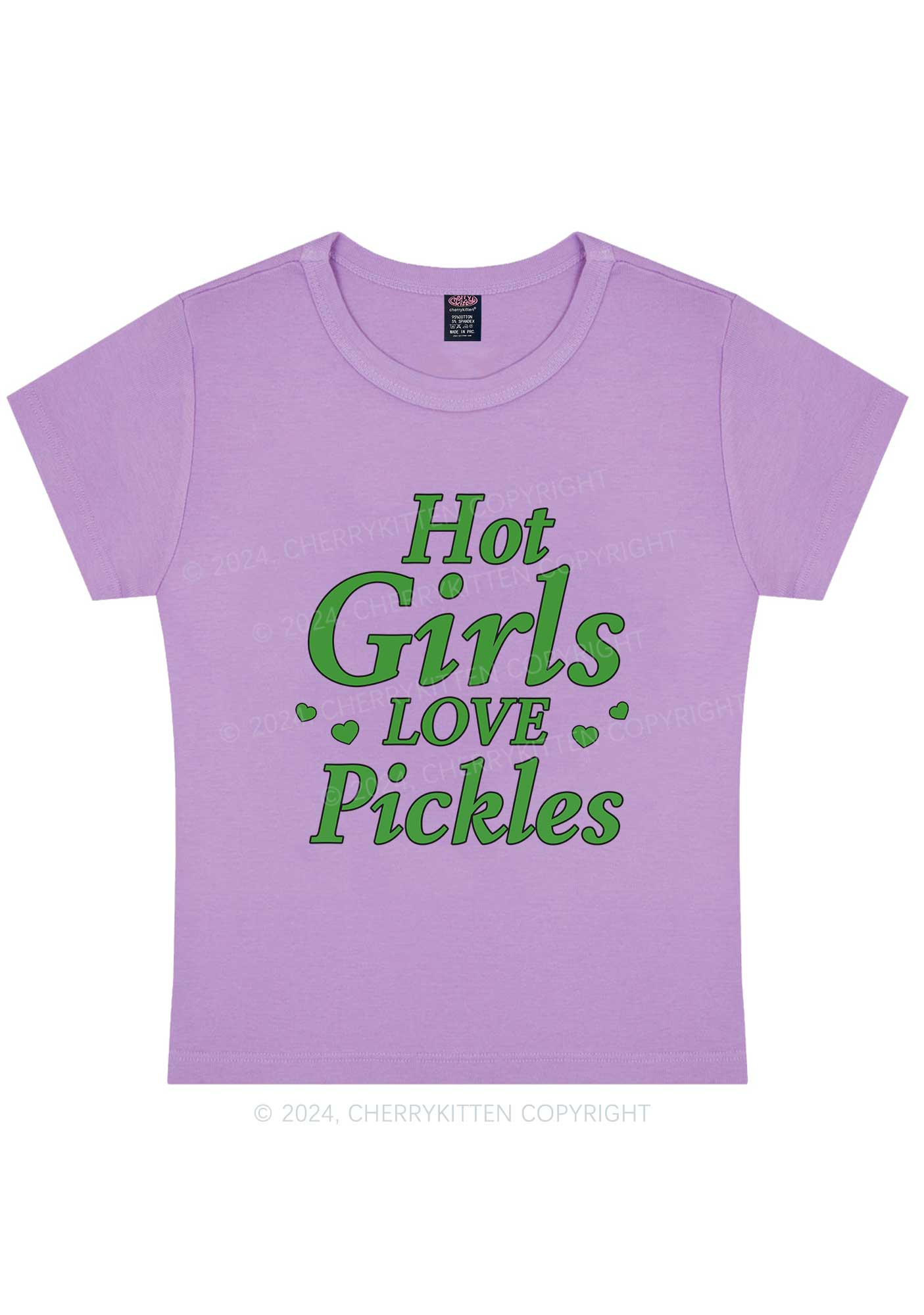 Hot Girls Love Pickles Y2K Baby Tee Cherrykitten