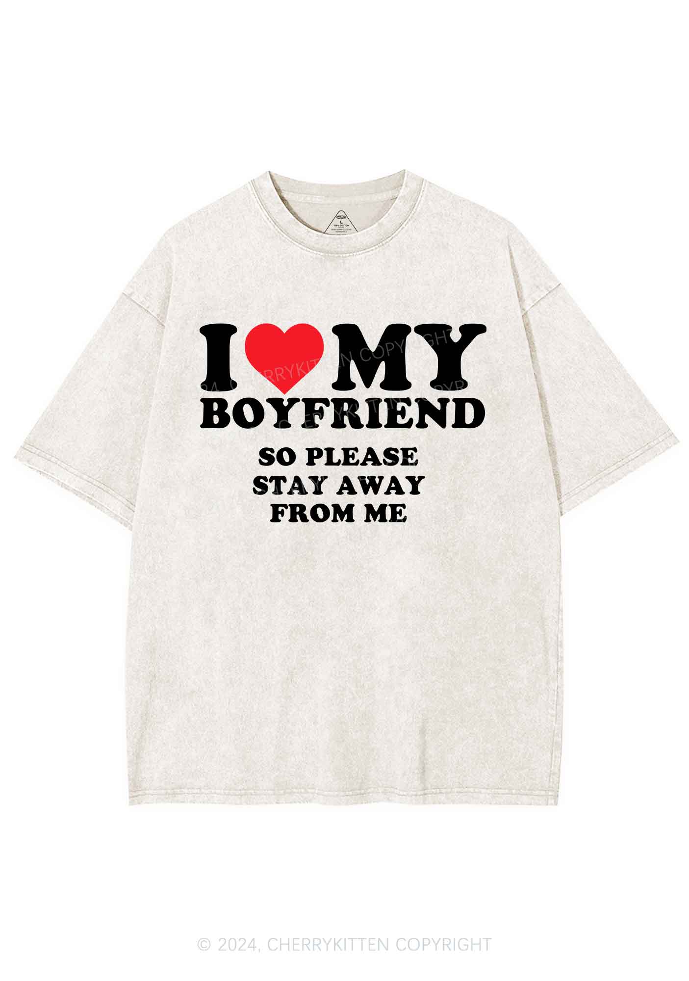 Stay Away From Me Y2K Valentine's Day Washed Tee Cherrykitten