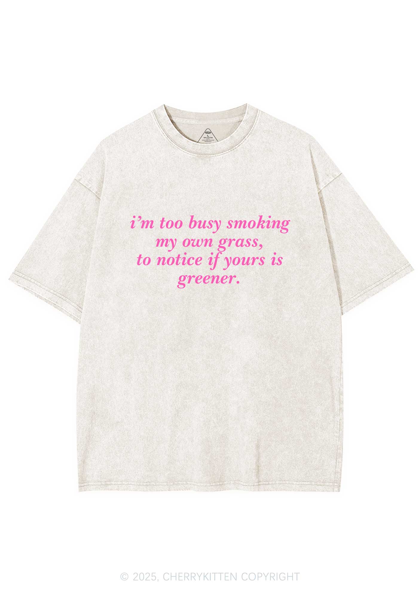 Too Busy Smoking Y2K Washed Tee Cherrykitten