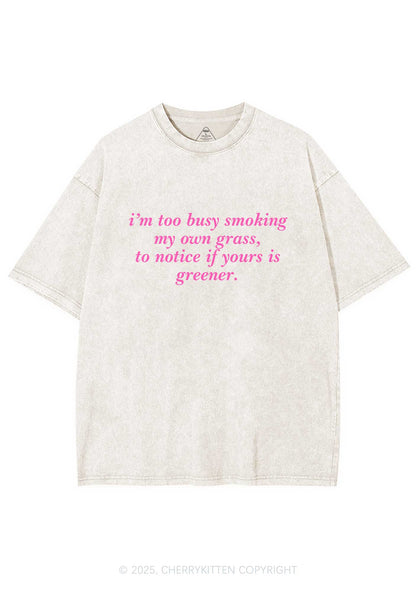 Too Busy Smoking Y2K Washed Tee Cherrykitten